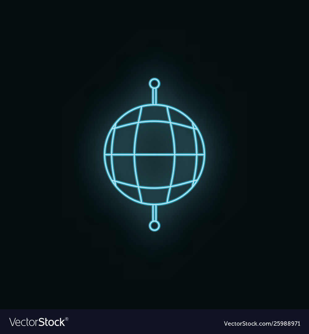 Global network neon icon web development vector image Global network neon icon web development
