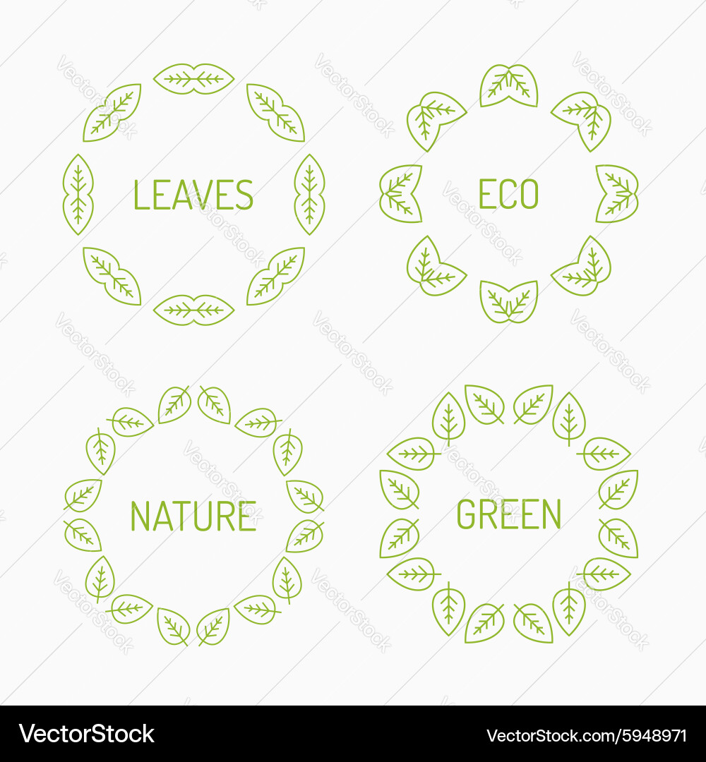 Green leaves frames Royalty Free Vector Image - VectorStock
