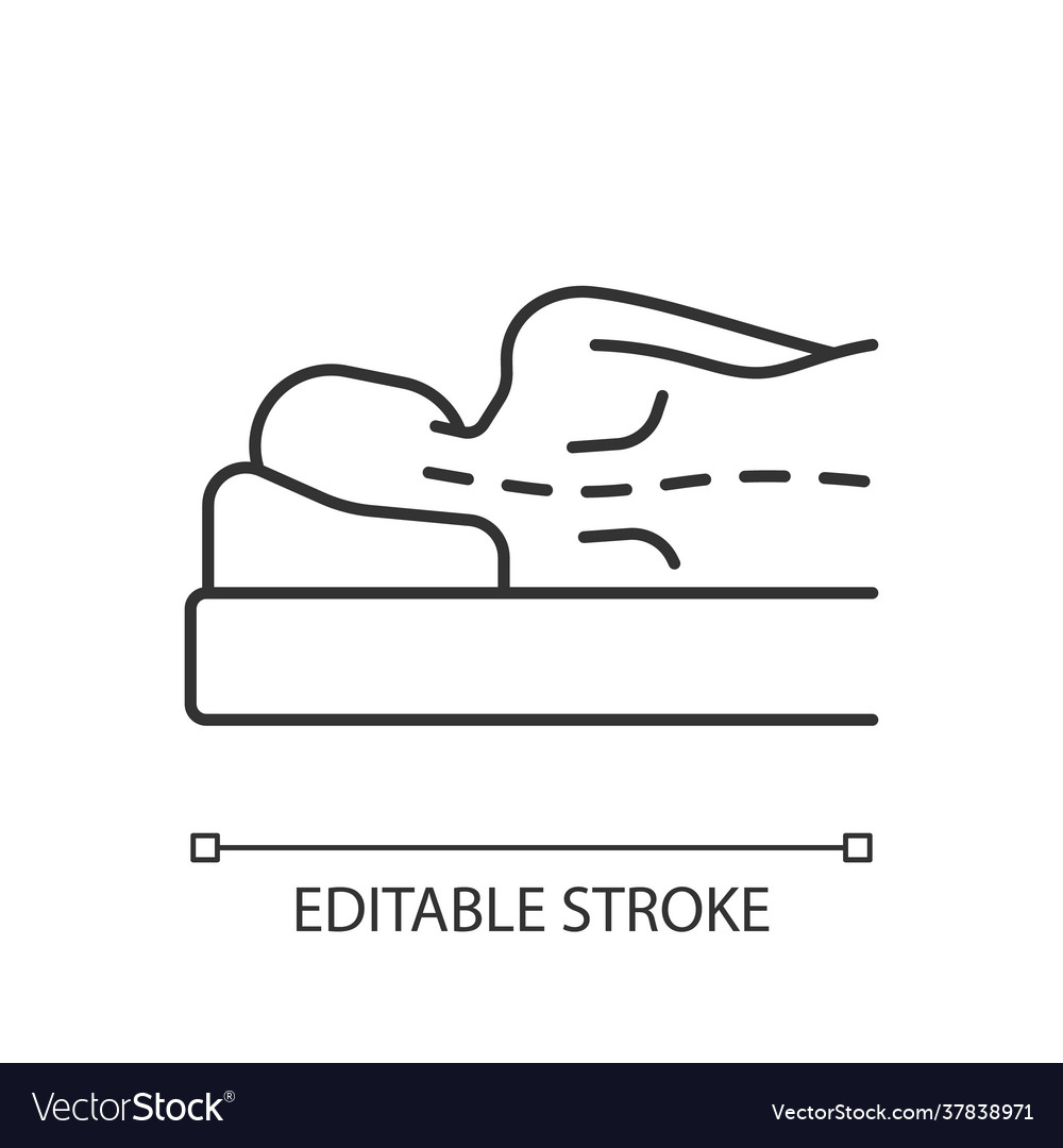 Incorrect sleeping position linear icon