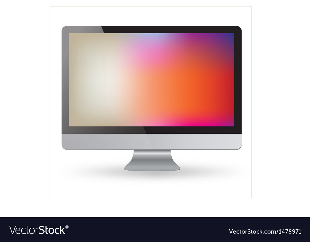 Isolated Computer Display on White Background