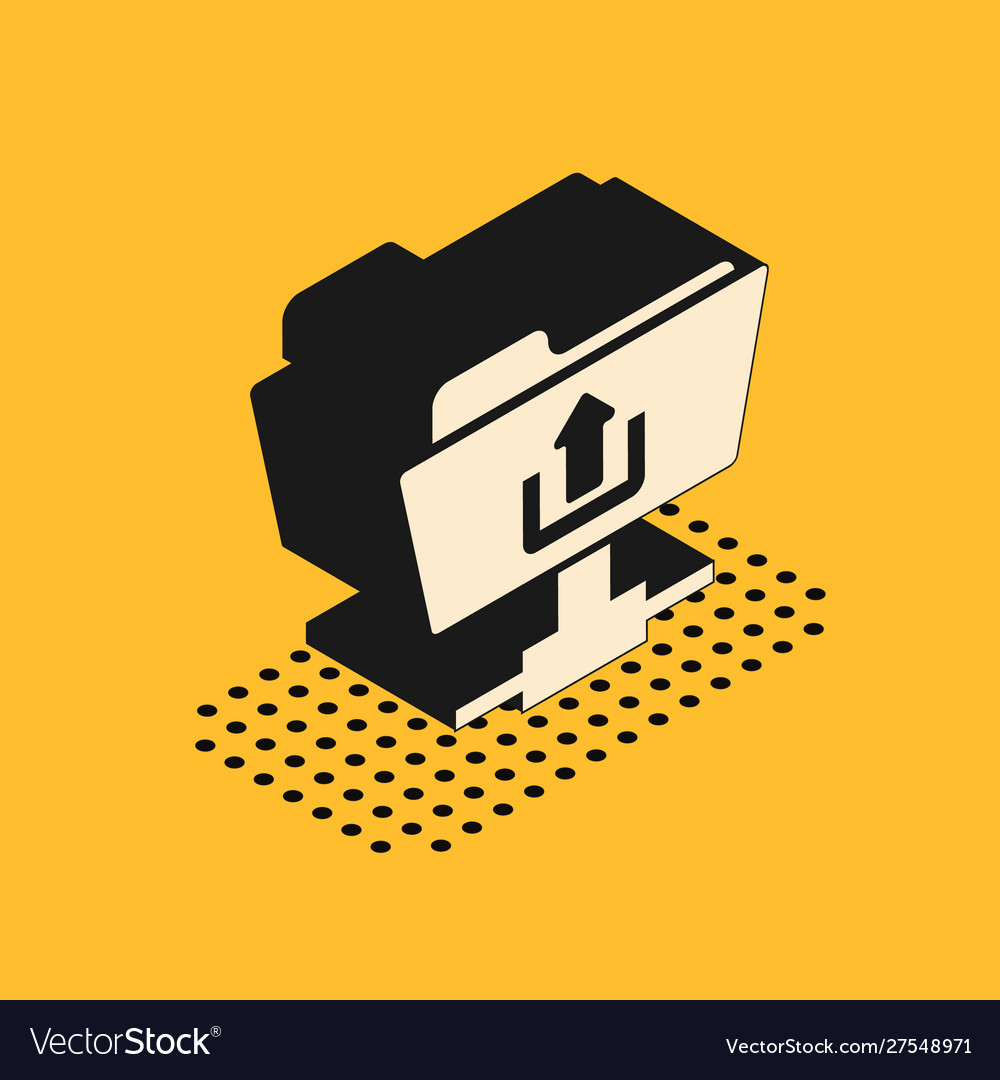 Isometric ftp folder upload icon isolated Vector Image Isometric ftp folder upload icon isolated