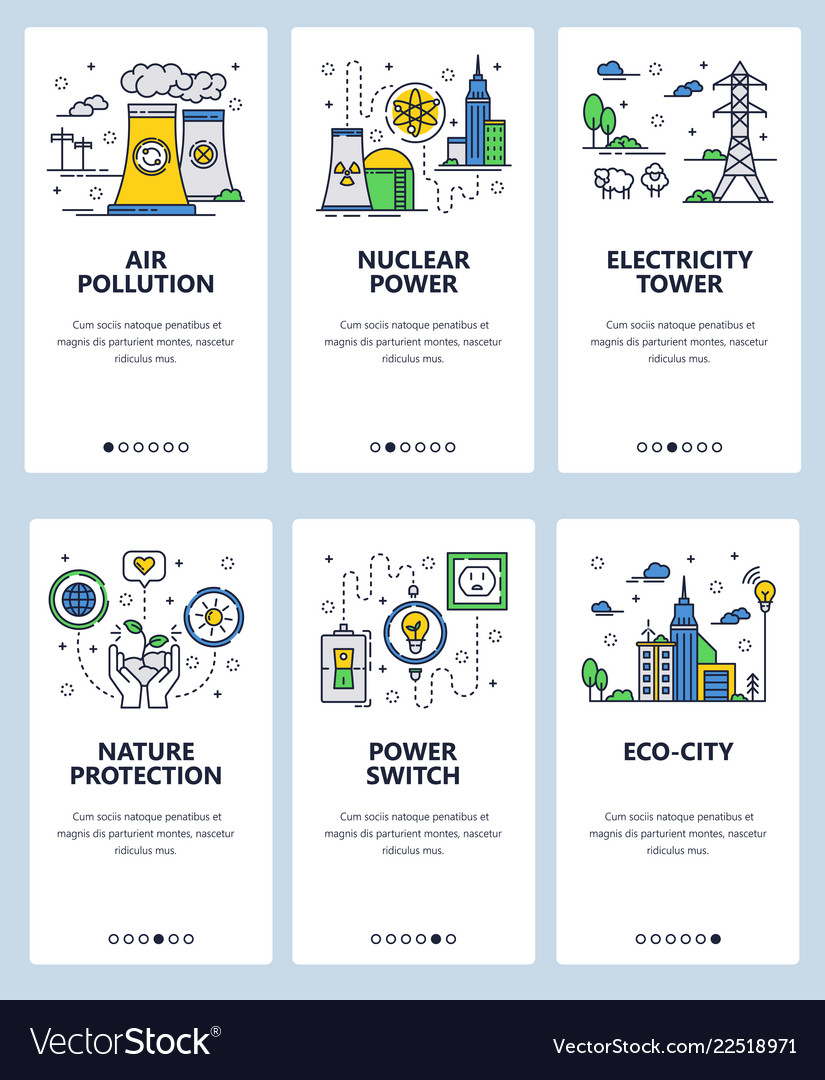 Line art web and mobile app template set