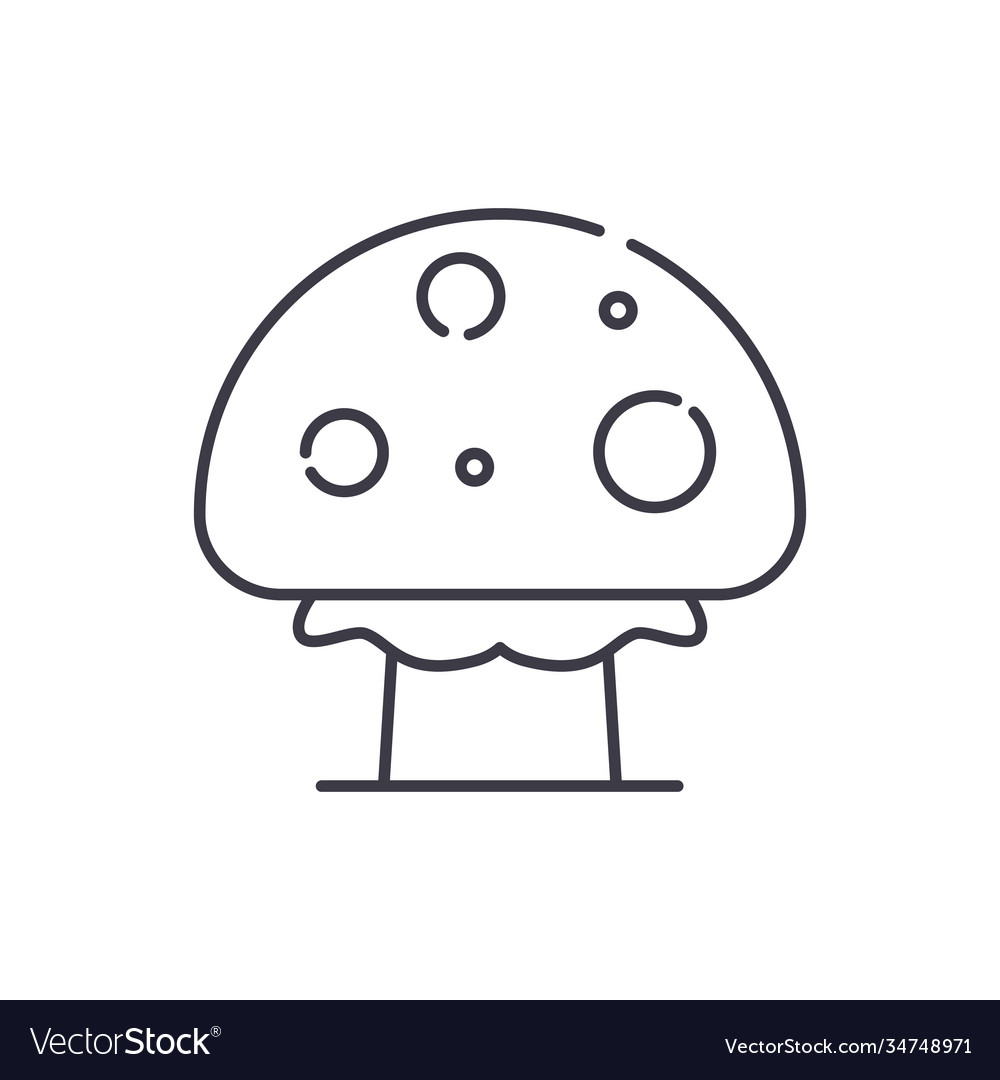 Magic mushroon icon linear isolated Vector Image Magic mushroon icon linear isolated