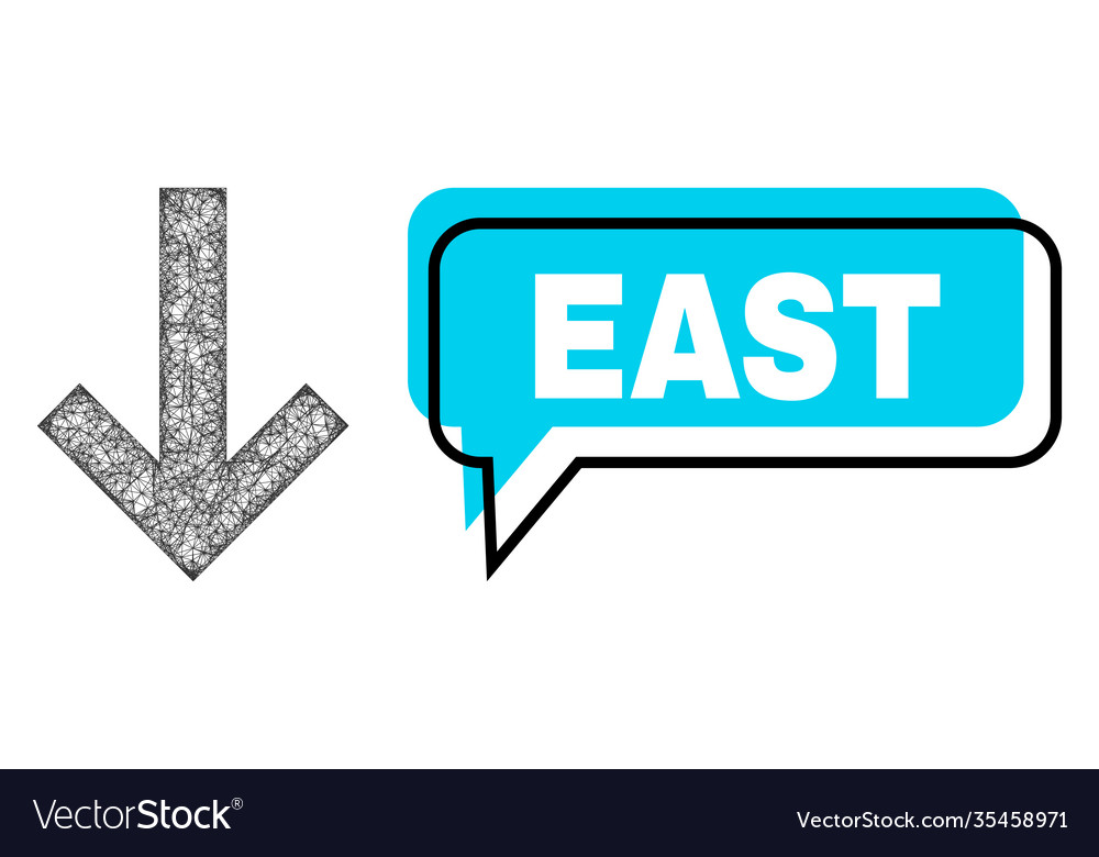 Misplaced east chat frame and network arrow down vector image Misplaced east chat frame and network arrow down