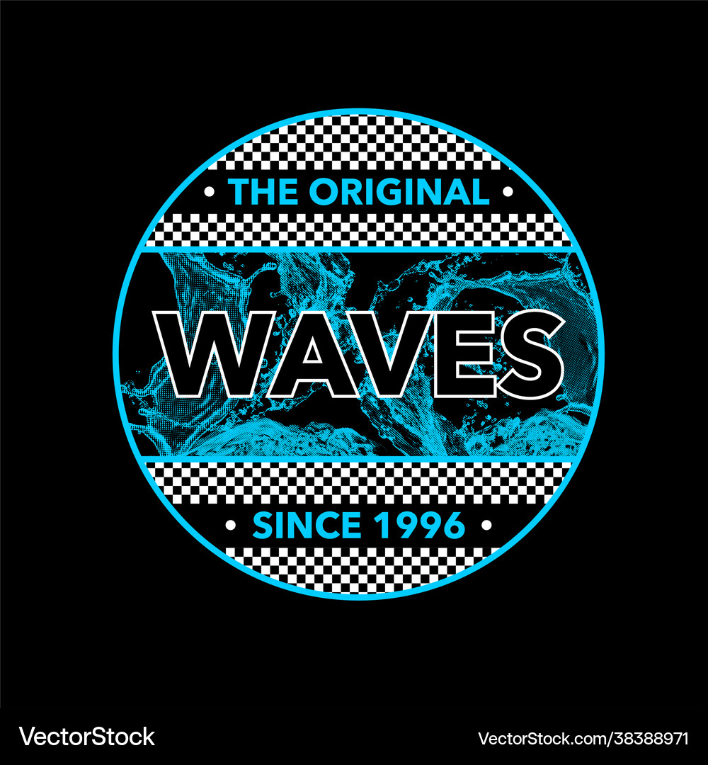 Original waves simple vintage Royalty Free Vector Image