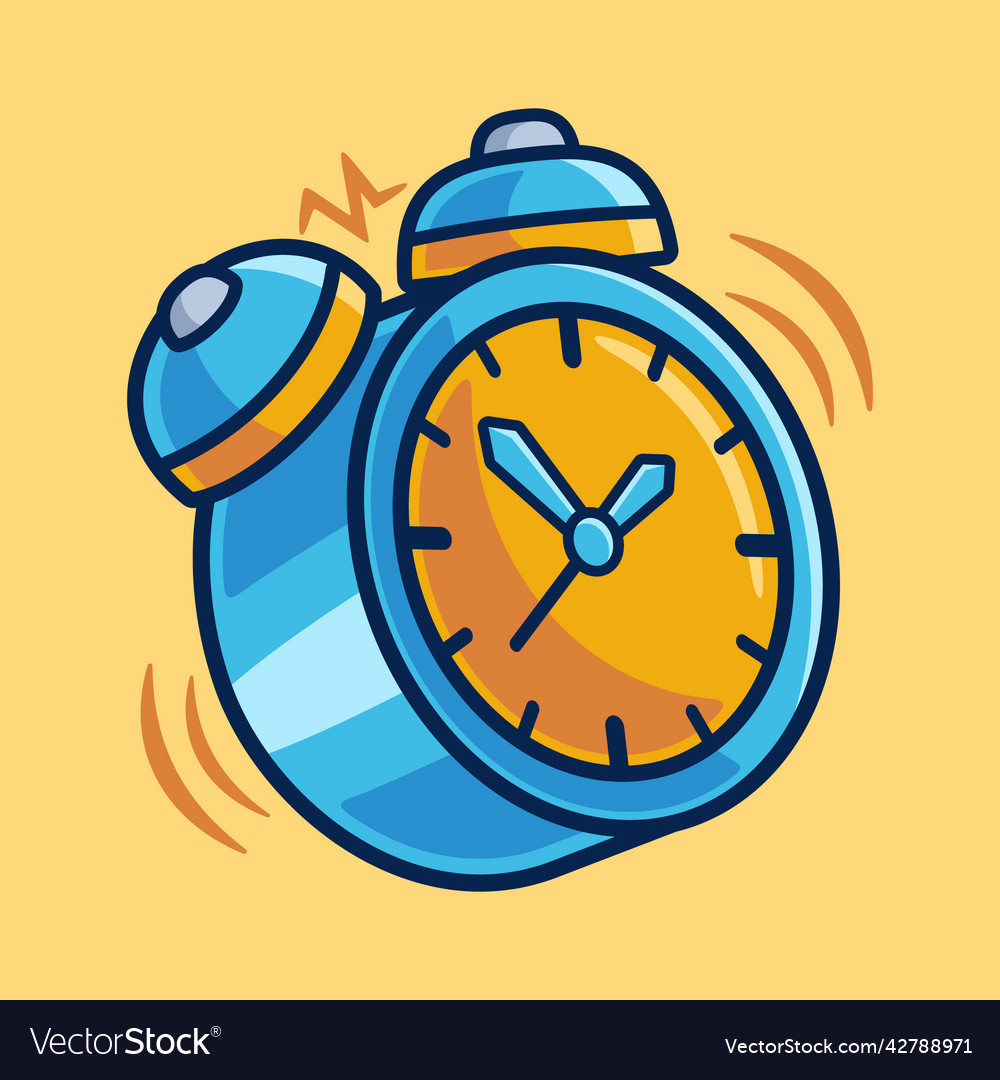 Ringing alarm clock time cartoon object