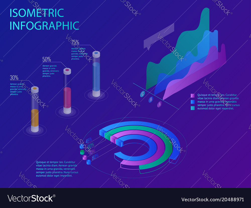 Set of infographics with data financial graphs Vector Image