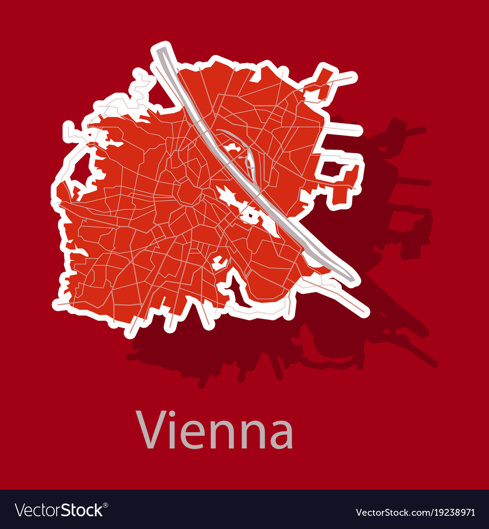 Sticker map of the city vienna austria