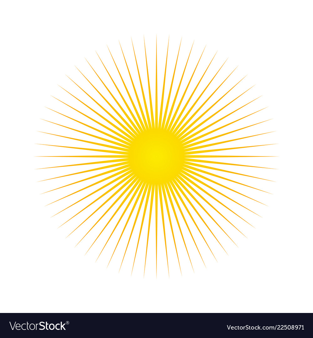 Sun rays icon white background Royalty Free Vector Image