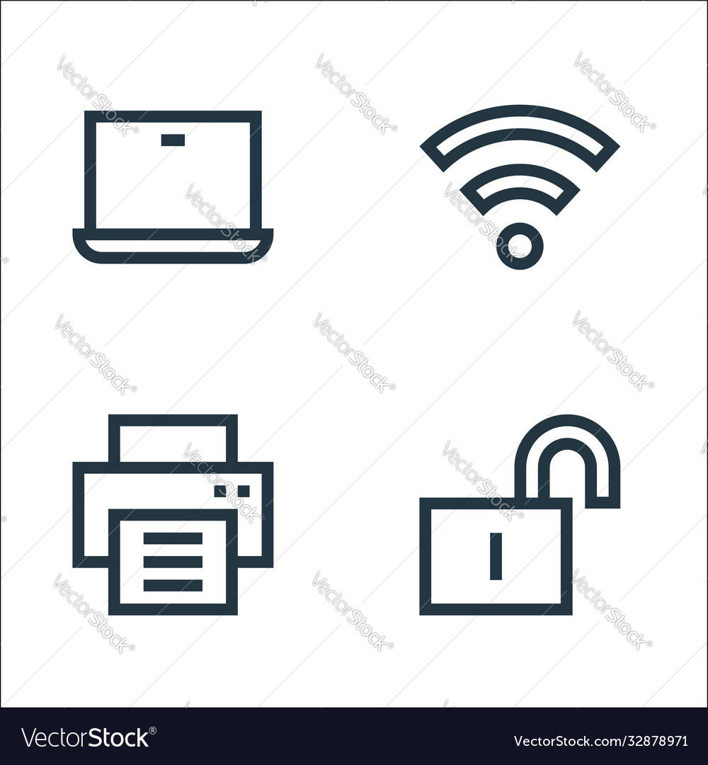 Web essentials line icons linear set quality vector image Web essentials line icons linear set quality