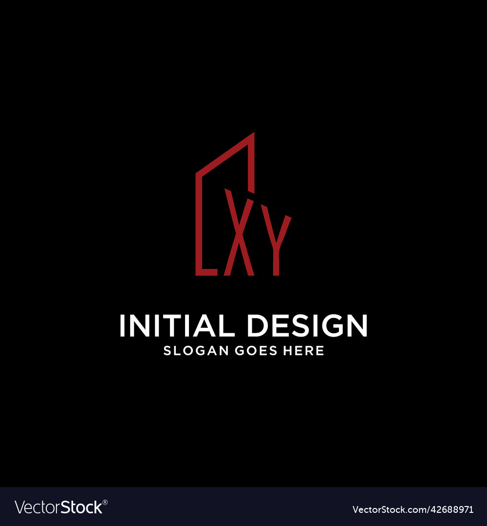 Xy initial monogram with building logo design