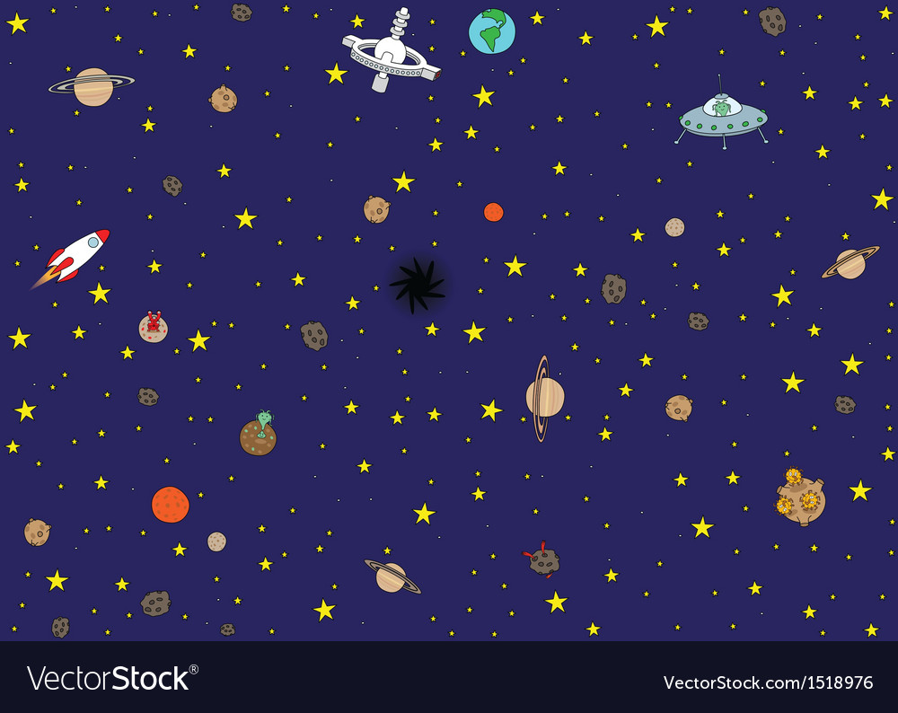 Cartoon Raum Muster Wallpaper
