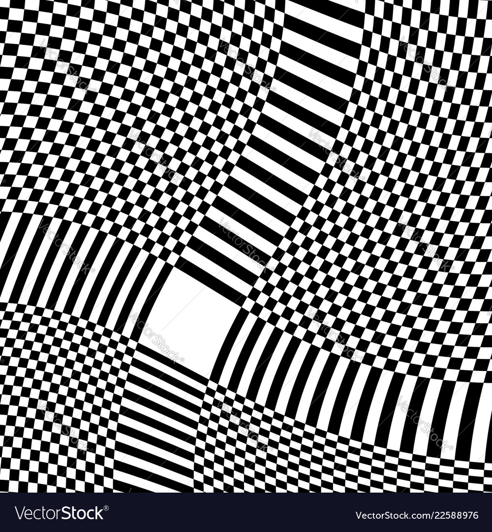 Checkered pattern with warp distortion abstract vector image Checkered pattern with warp distortion abstract