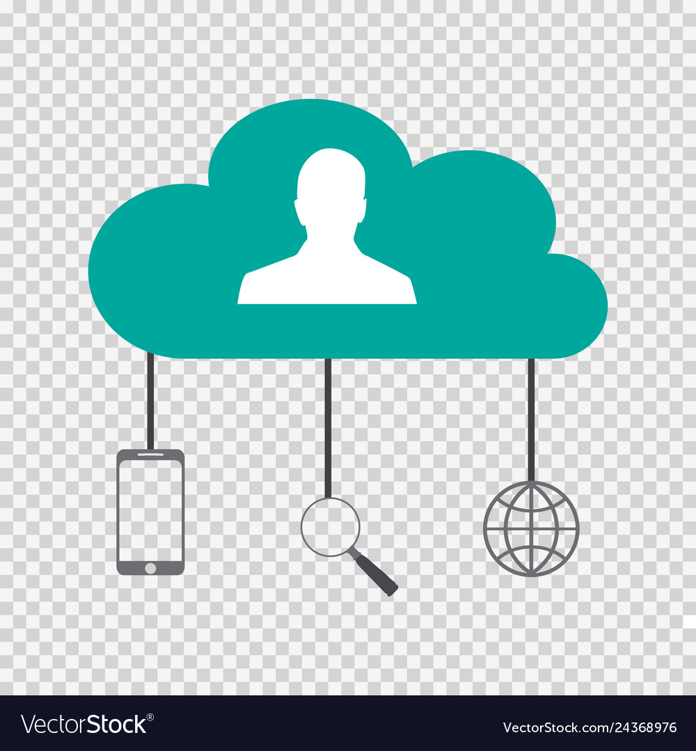 Cloud computing with technology icons Vector Image Cloud computing with technology icons