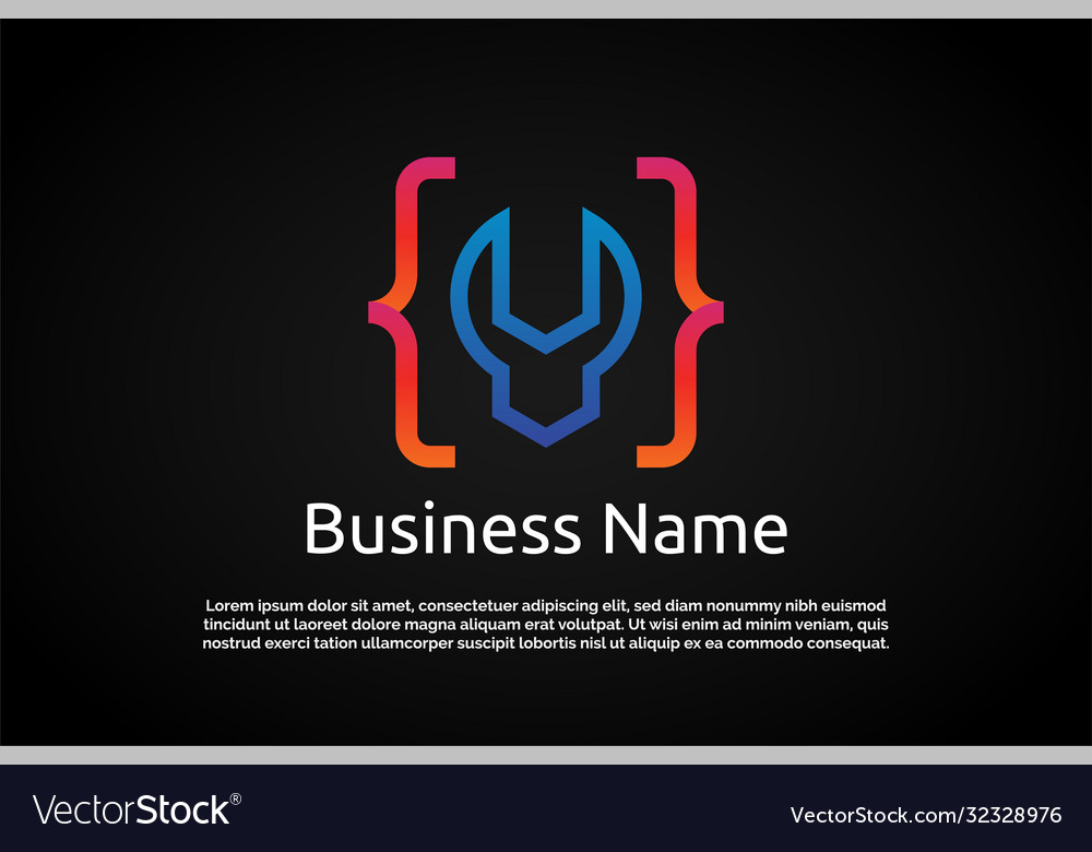 Coding service digital logo template vector image Coding service digital logo template