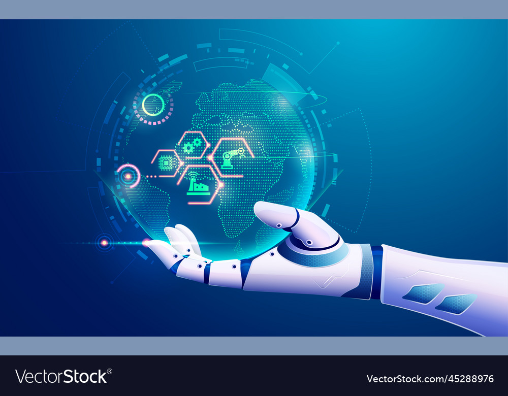 Concept of machine learning or internet things