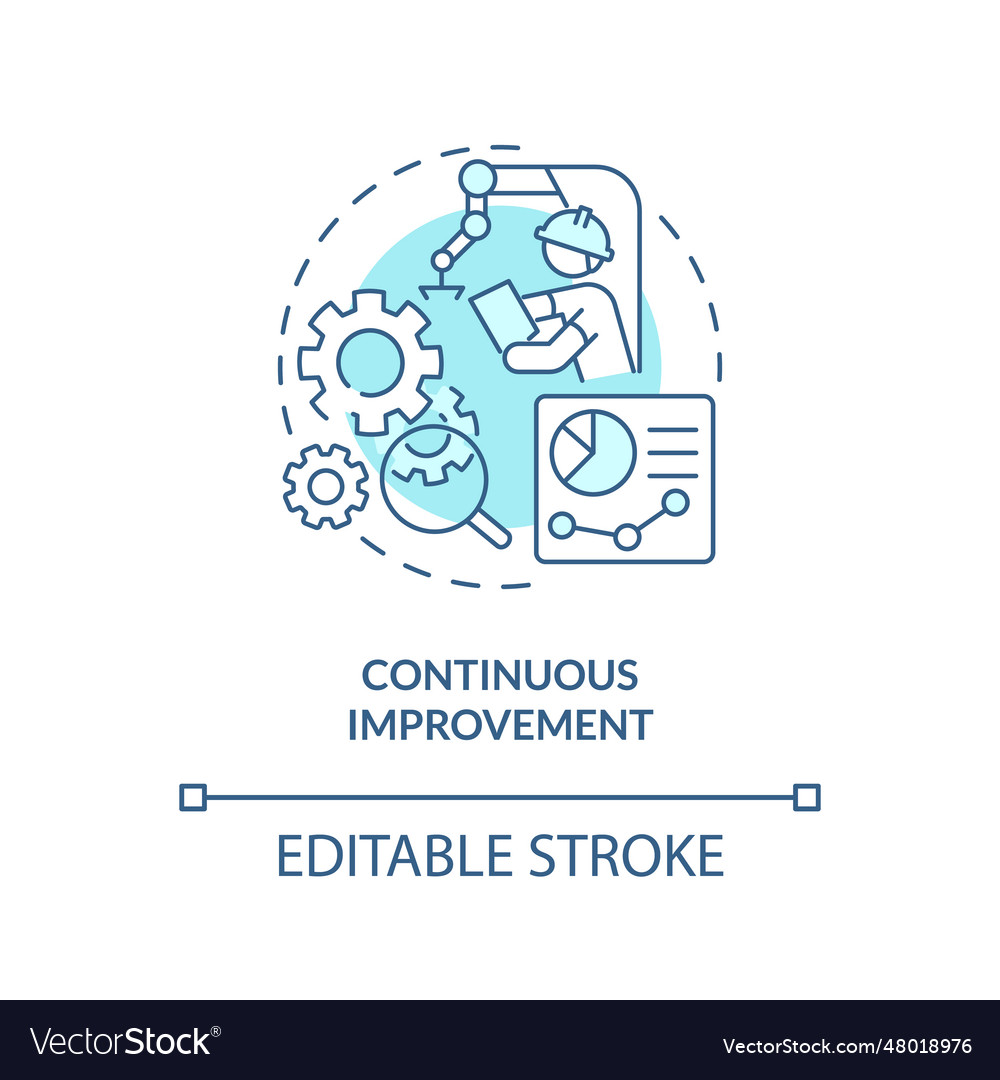Customizable continuous improvement line icon Vector Image