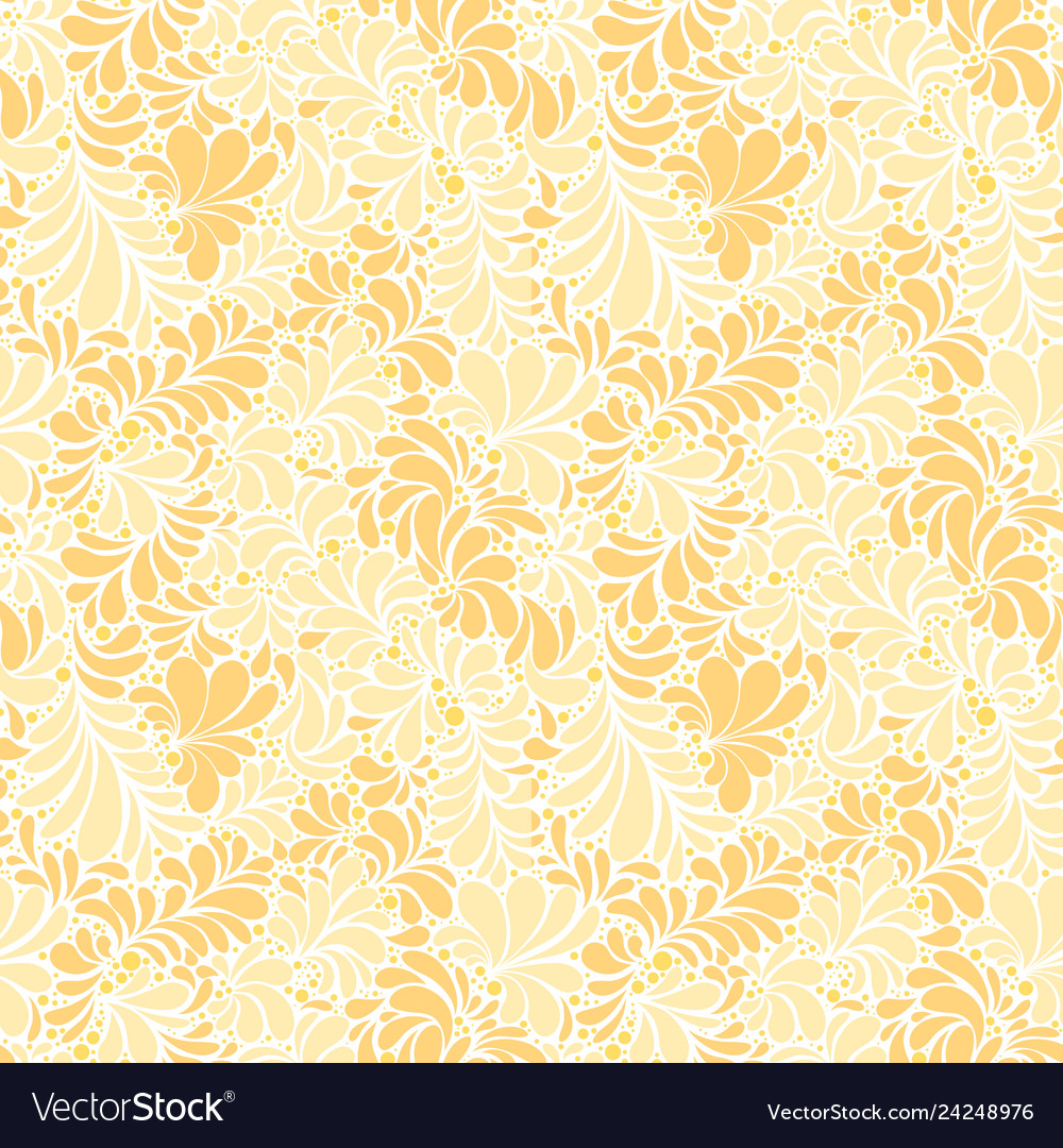 Damask teardrop gold ornament seamless pattern