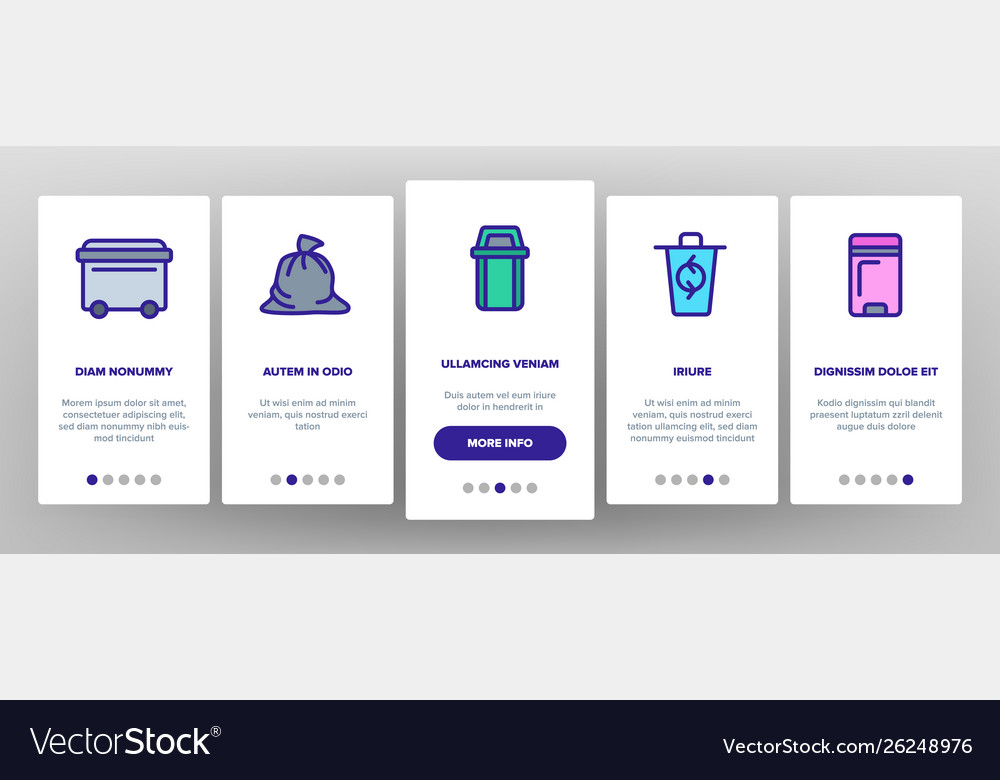 Dumpster garbage container onboarding vector image Dumpster garbage container onboarding