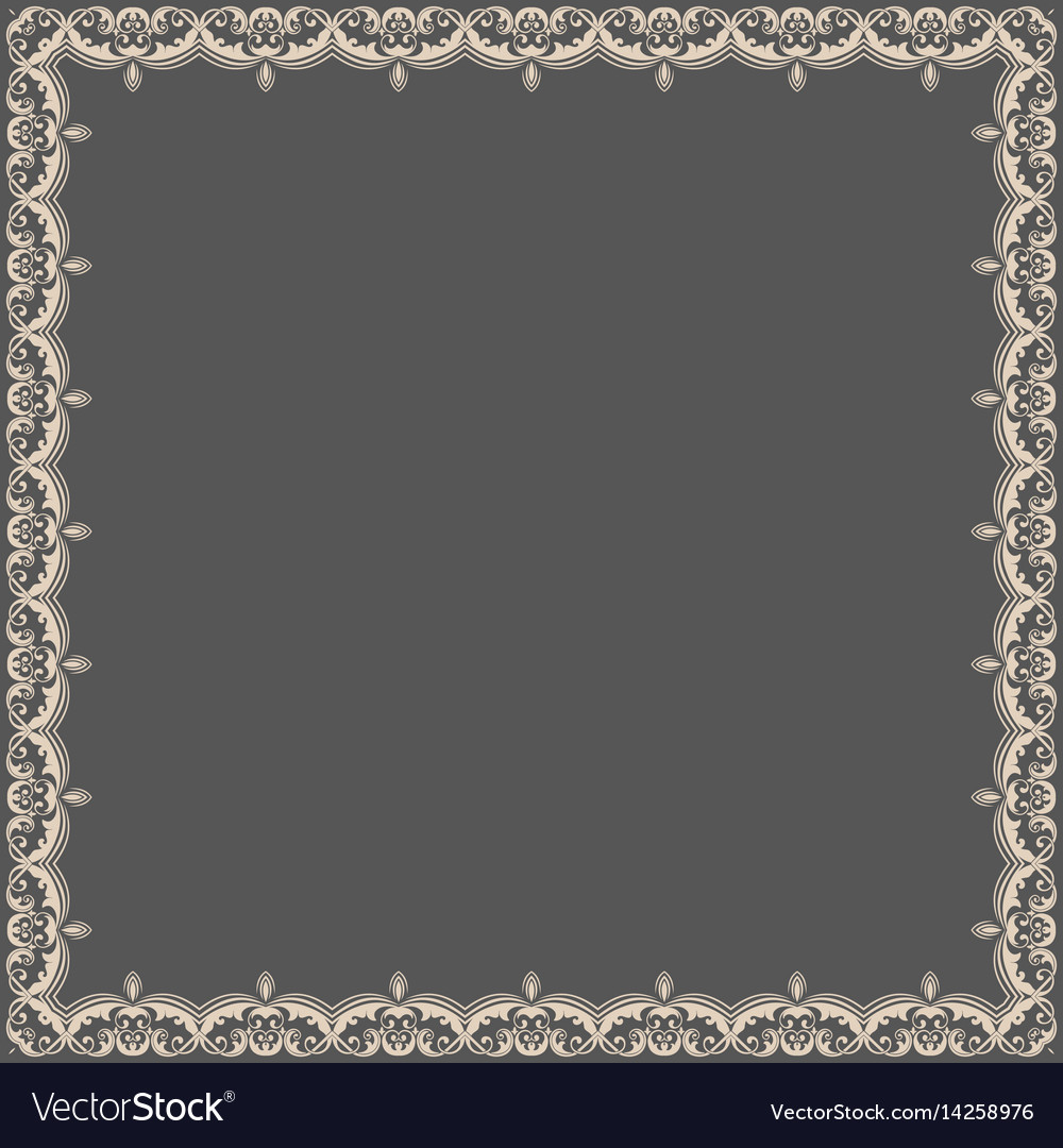 Fine floral square frame decorative Royalty Free Vector