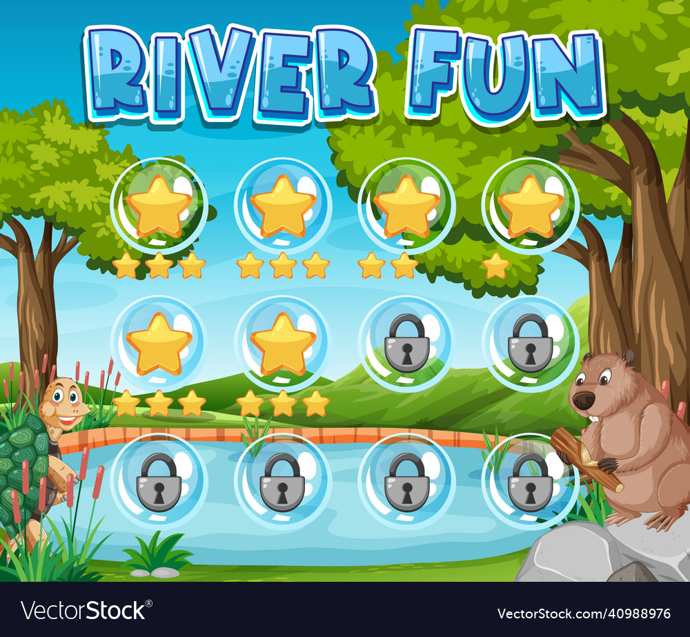 Game background template with level lock vector image Game background template with level lock