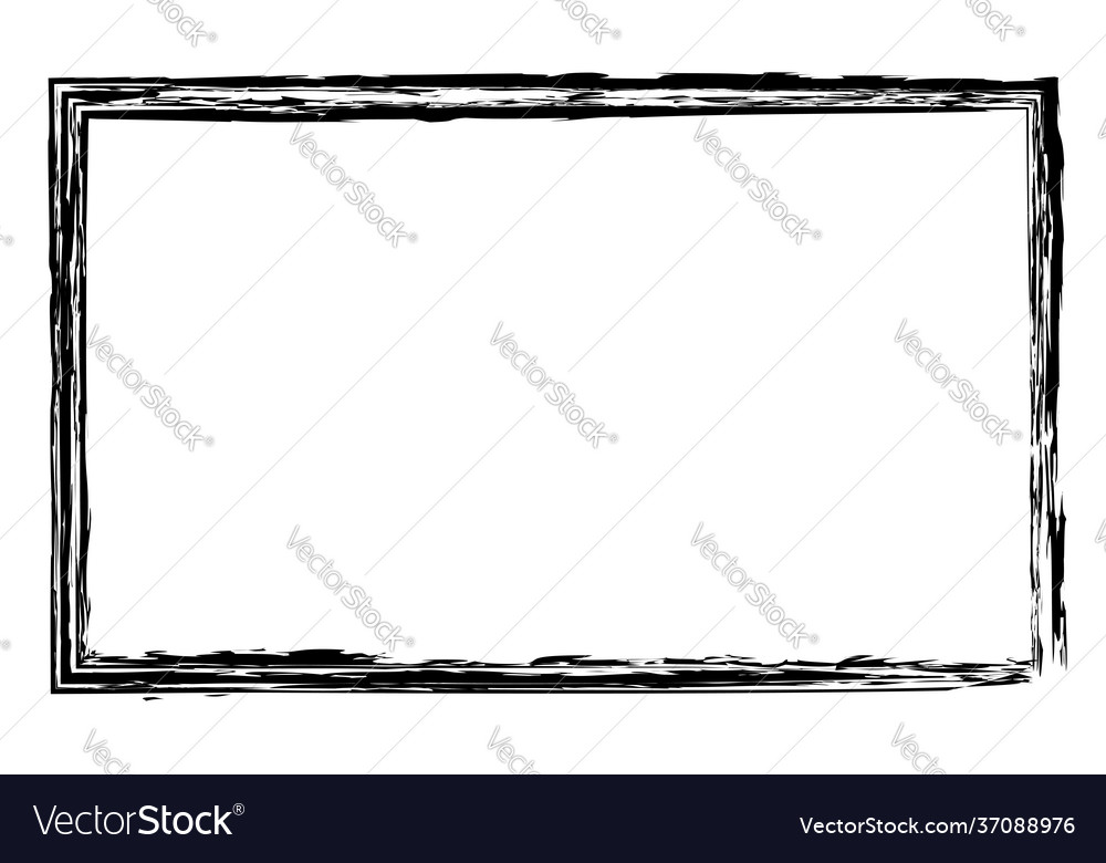 Grungy rectangular frame border plaque outline Vector Image Grungy rectangular frame border plaque outline