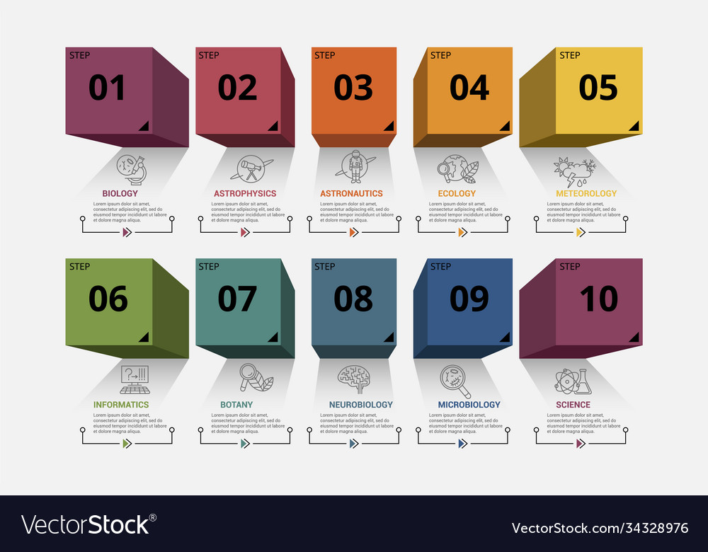 Infographic science template icons in different