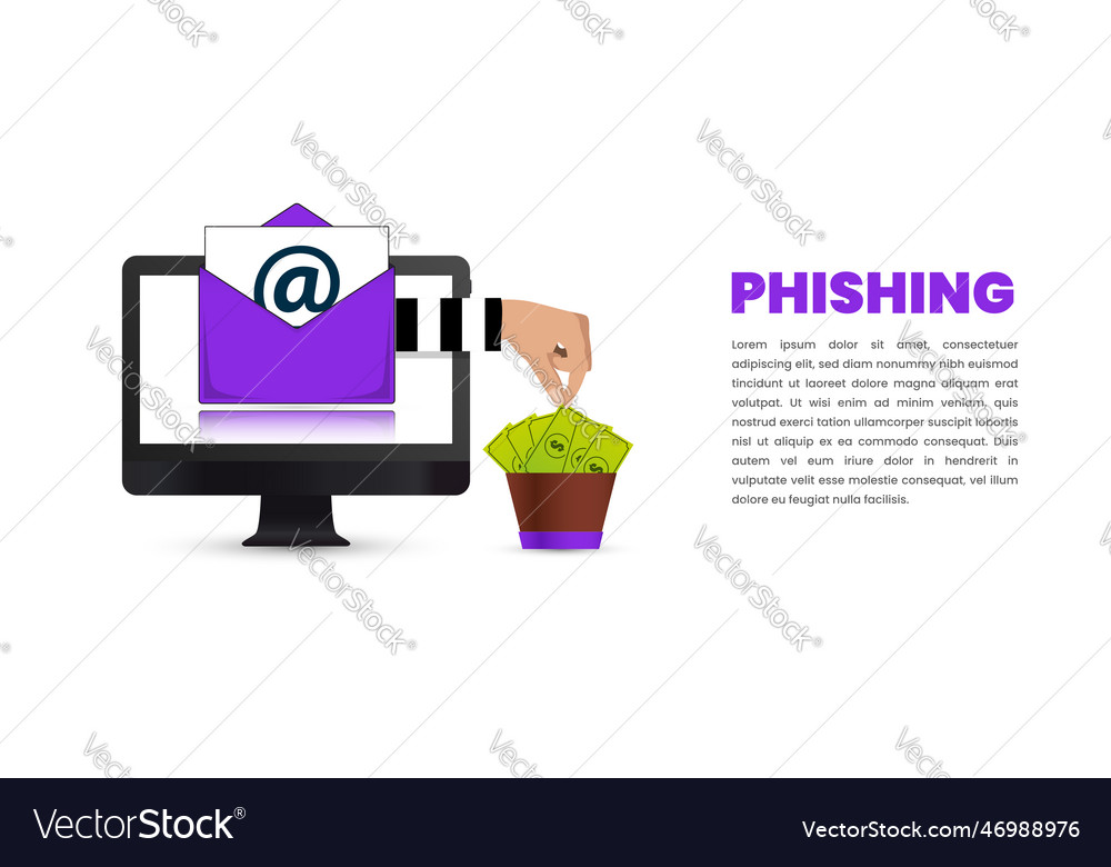 Internet phishing and hacking concept cyber attack vector image Internet phishing and hacking concept cyber attack