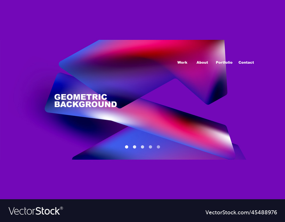 Landing page background template abstract vector image Landing page background template abstract