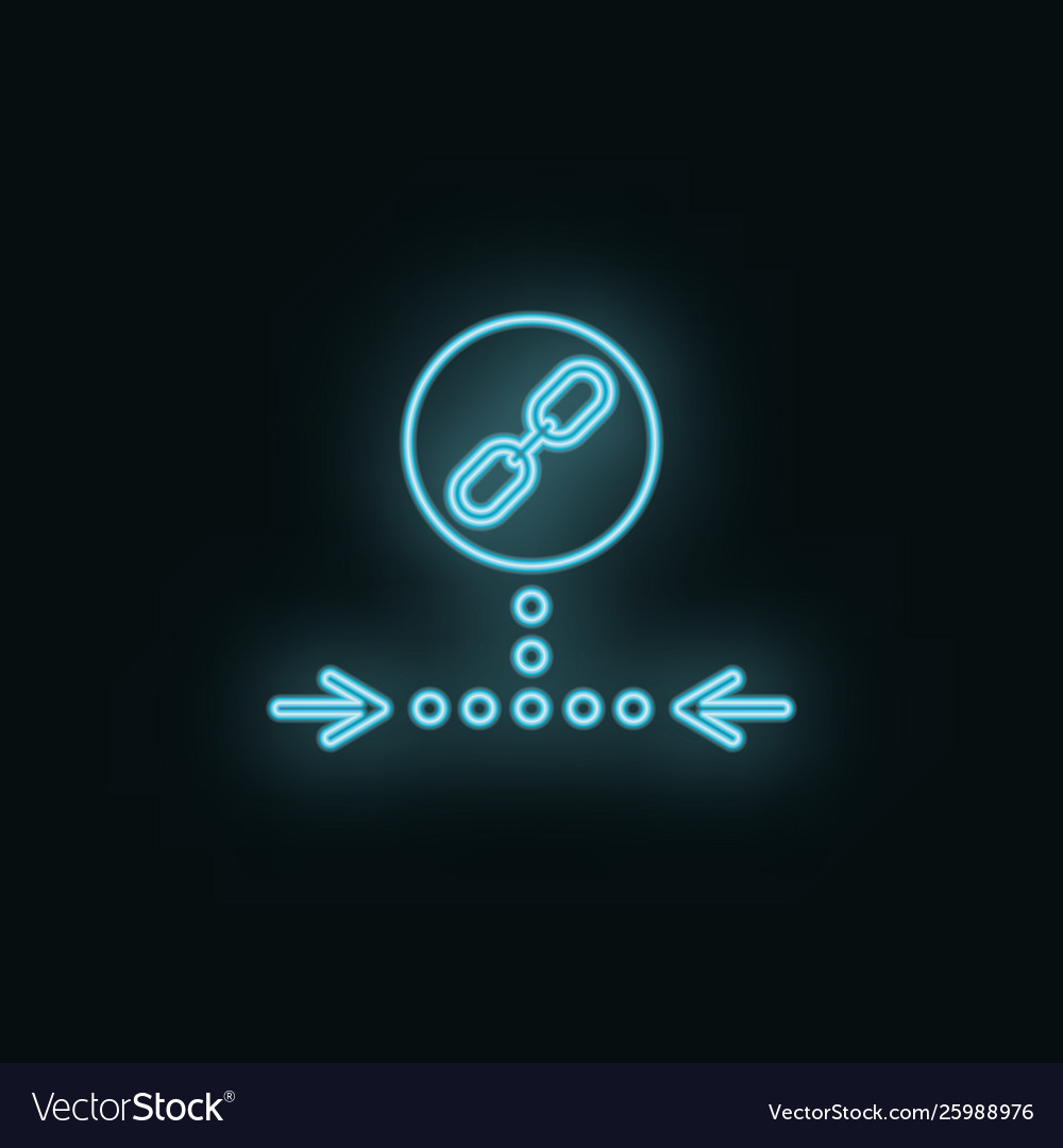 Link web icon neon development vector image Link web icon neon development