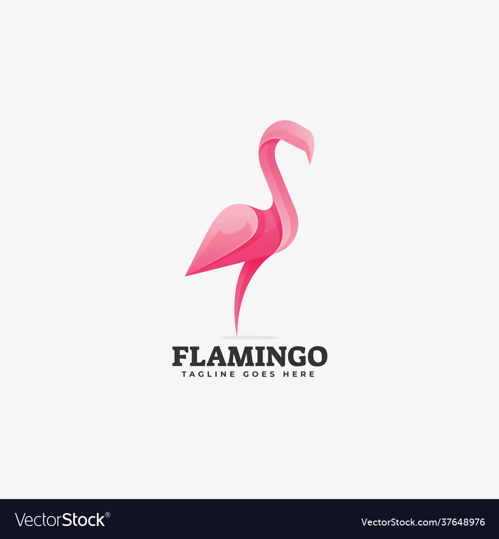 Logo flamingo gradient colorful style