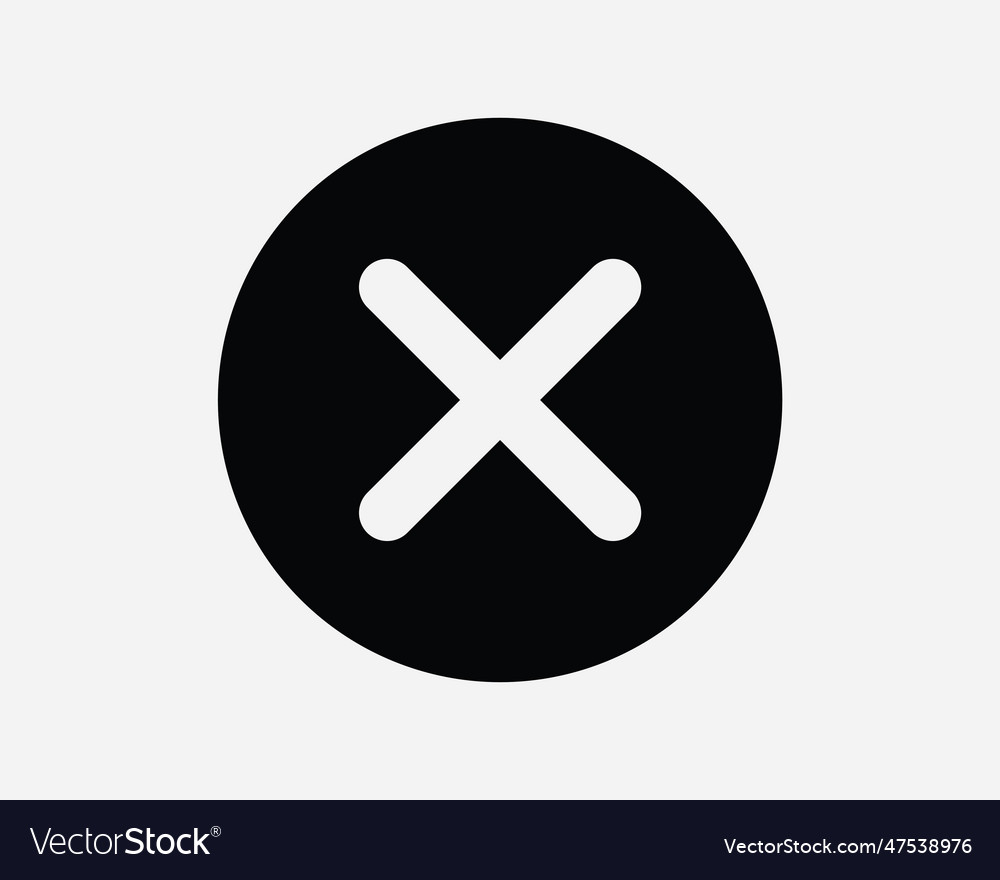 Round cross icon cancel error problem close wrong vector image Round cross icon cancel error problem close wrong