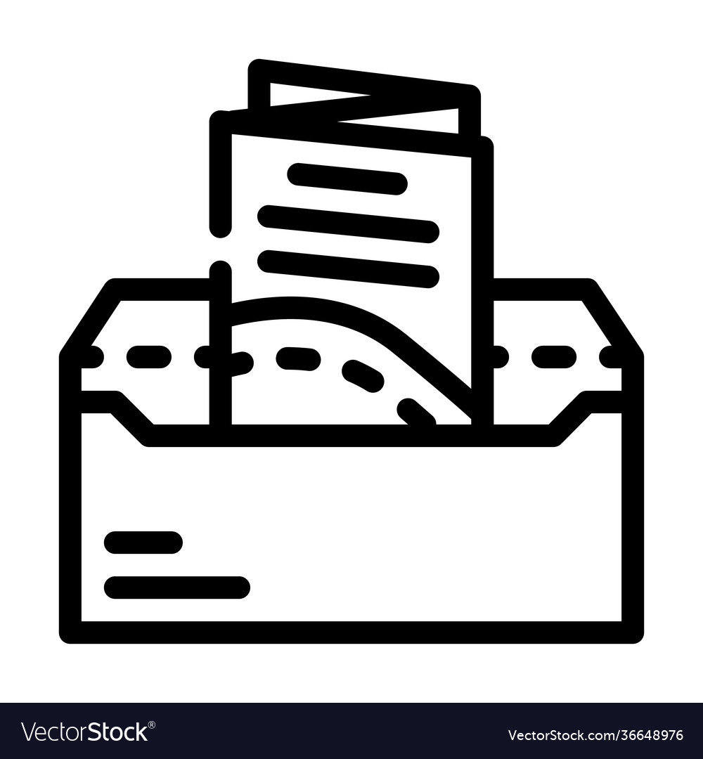 Sending booklet in envelope mail line icon