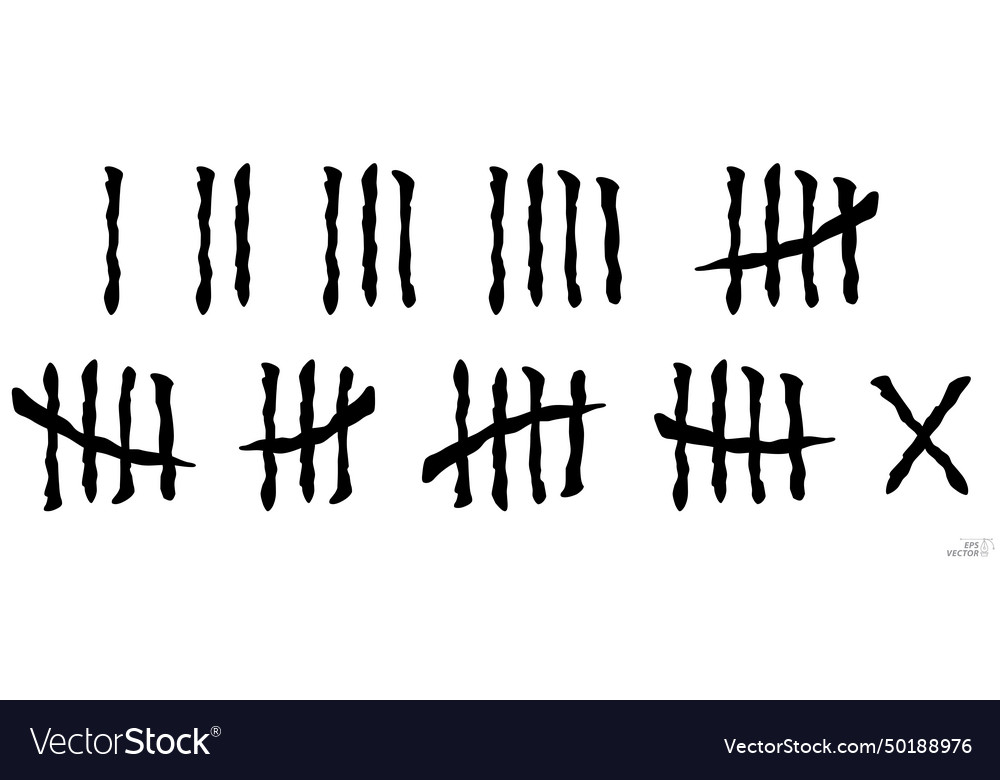 Set of tally mark count lines isolated 3d Vector Image Set of tally mark count lines isolated 3d