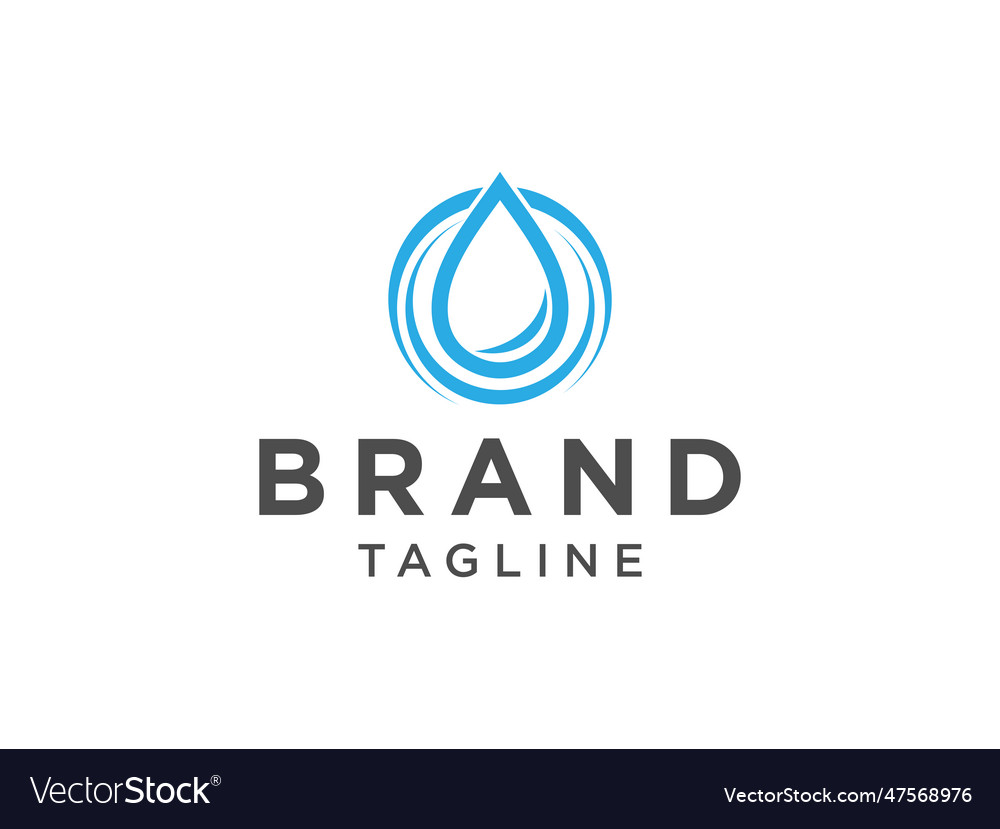 Simple clean logo blue circle shape initial Vector Image