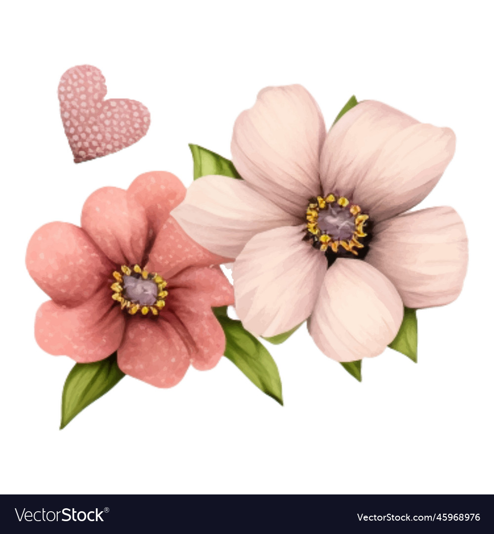 Spring love flowers watercolor lovely pink