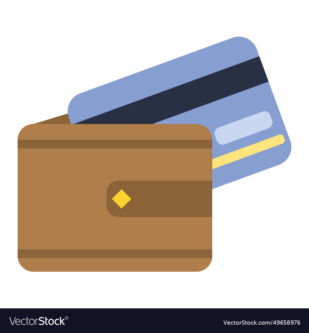 Wallet with credit card finance icon