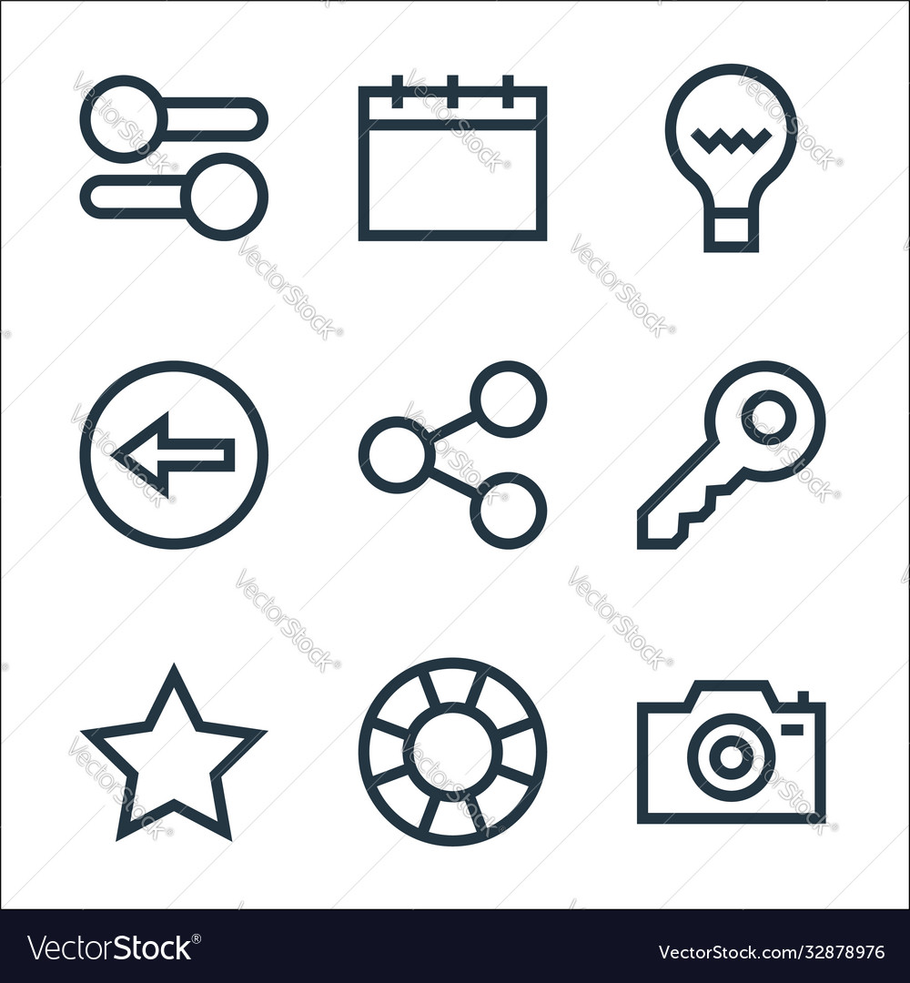 Web essentials line icons linear set quality vector image Web essentials line icons linear set quality