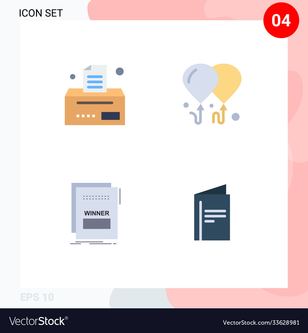 4 universal flat icons set for web and mobile