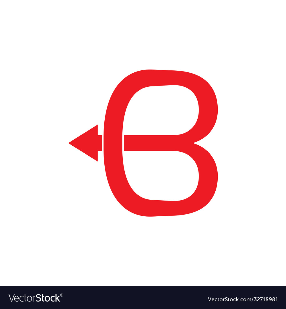 Abstract letter b bow arrow overlapping logo