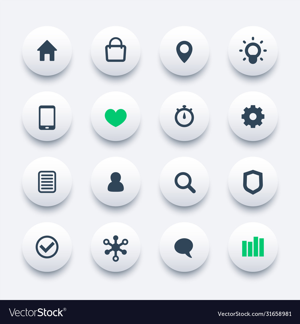 Basic web icons set for apps and websites
