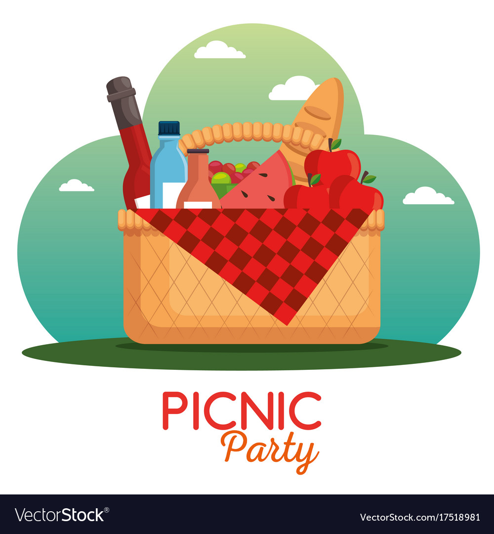 Colorful picnic party poster