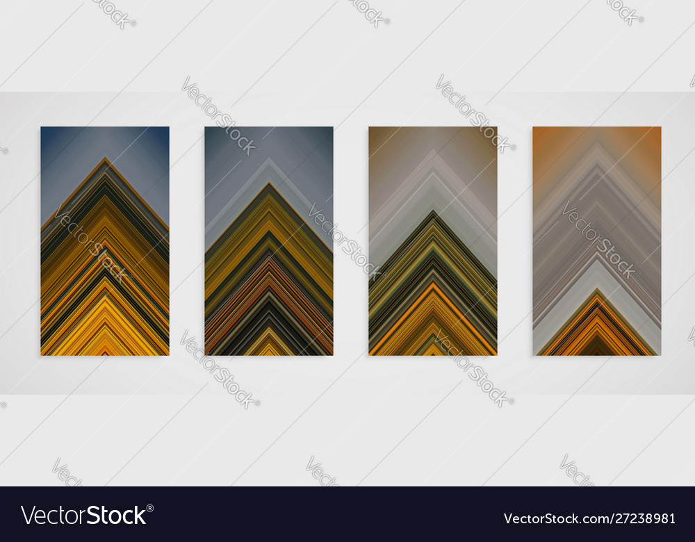 Colorful set four line pattern vector image Colorful set four line pattern