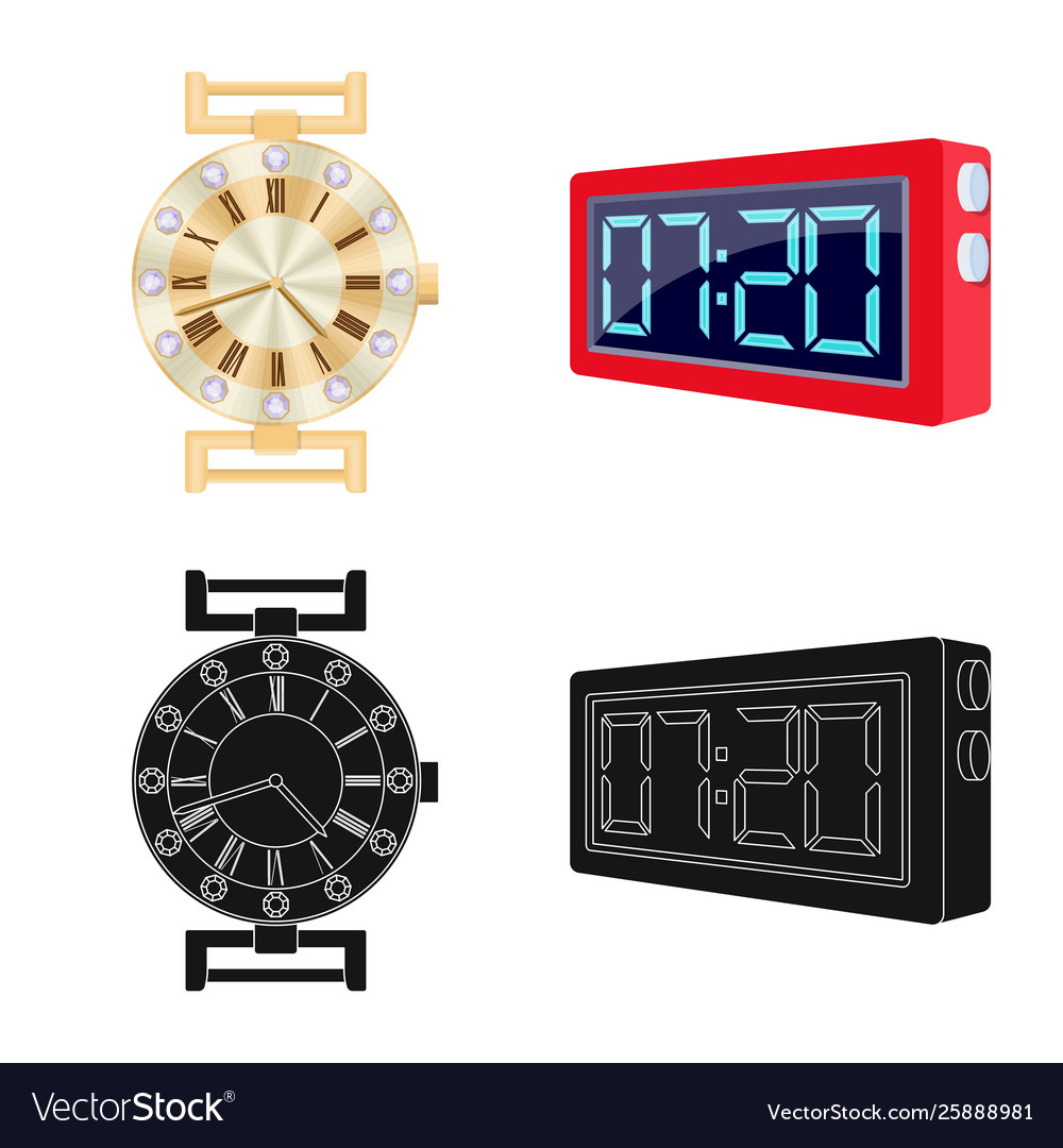 Design clock and time icon set