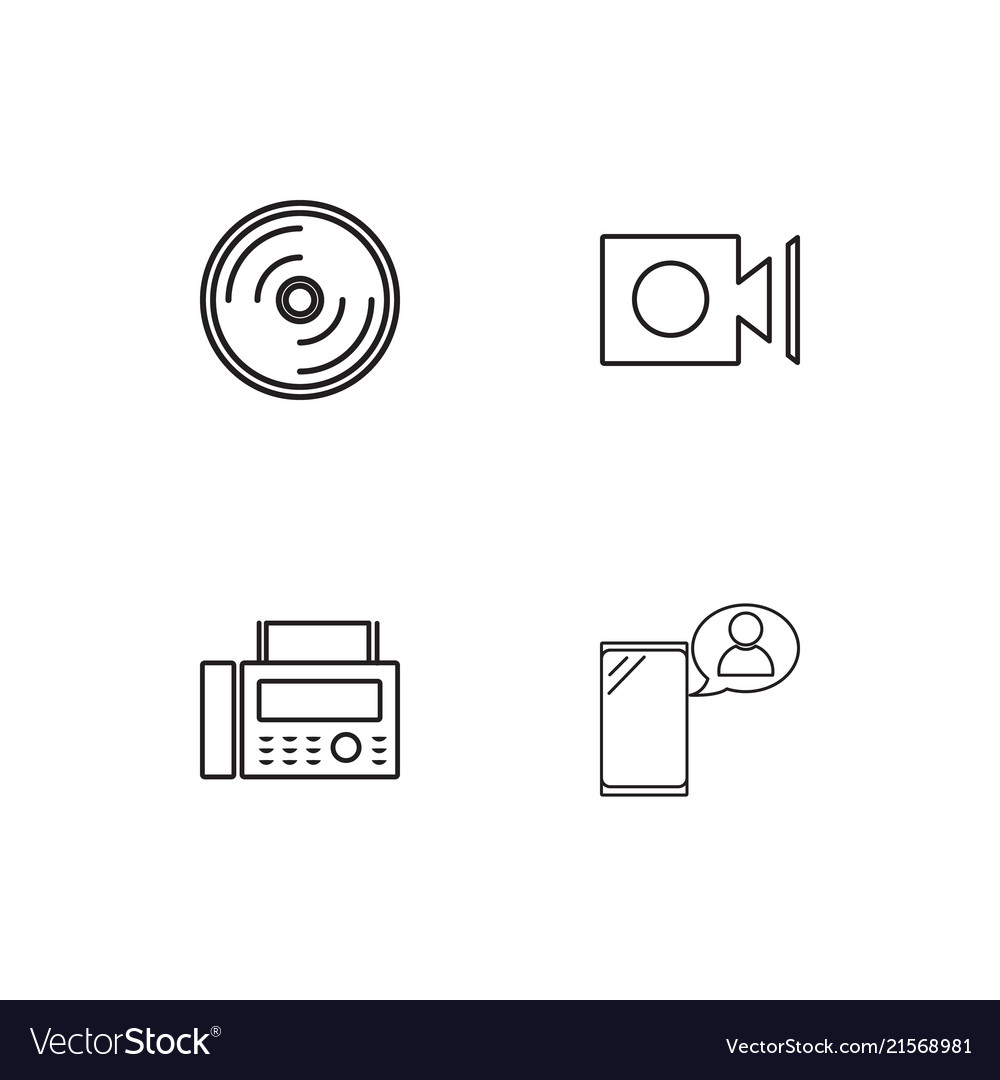 Electrical devices linear icons set simple