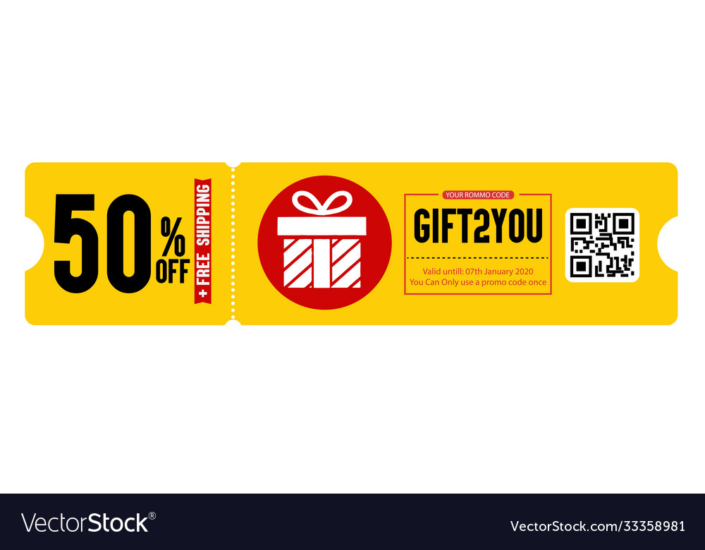 Gift voucher with coupon code fast food