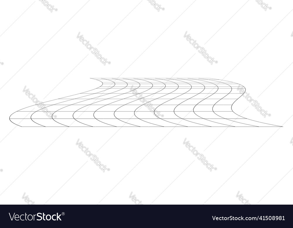 Graticule grid mesh plane with deform distortion Vector Image Graticule grid mesh plane with deform distortion