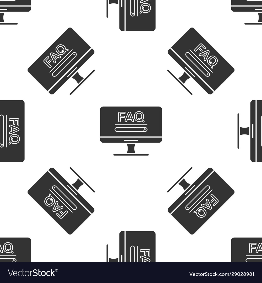 Grauer Computermonitor mit Text faq Informationen