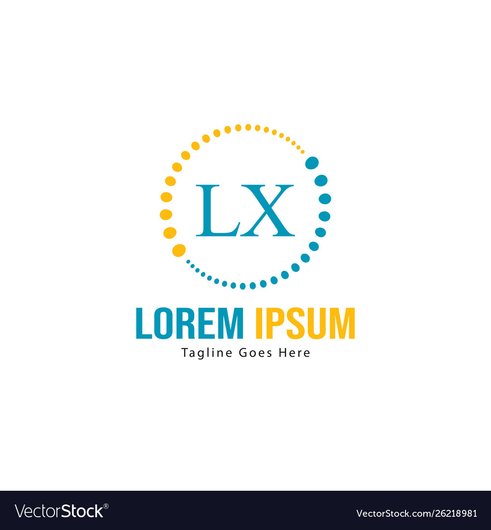 Initial lx logo template with modern frame