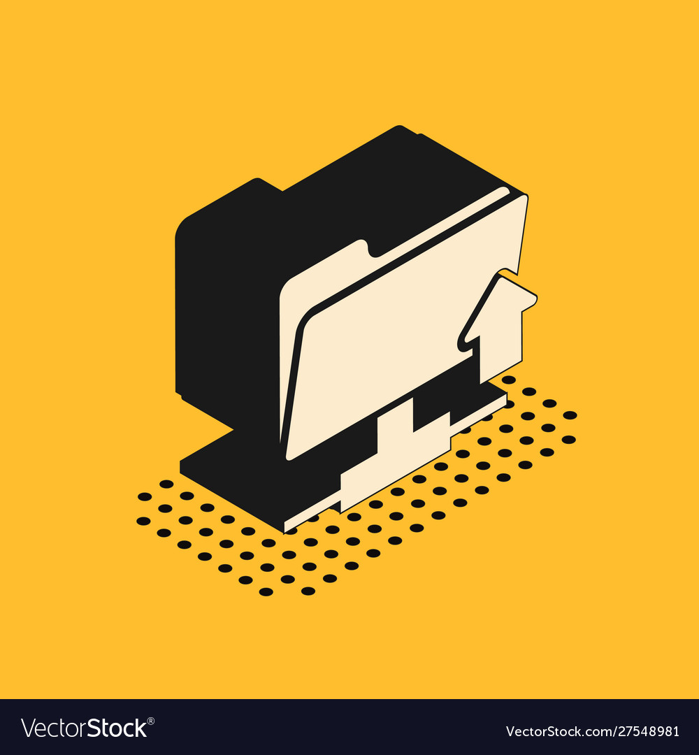 Isometric ftp folder upload icon isolated